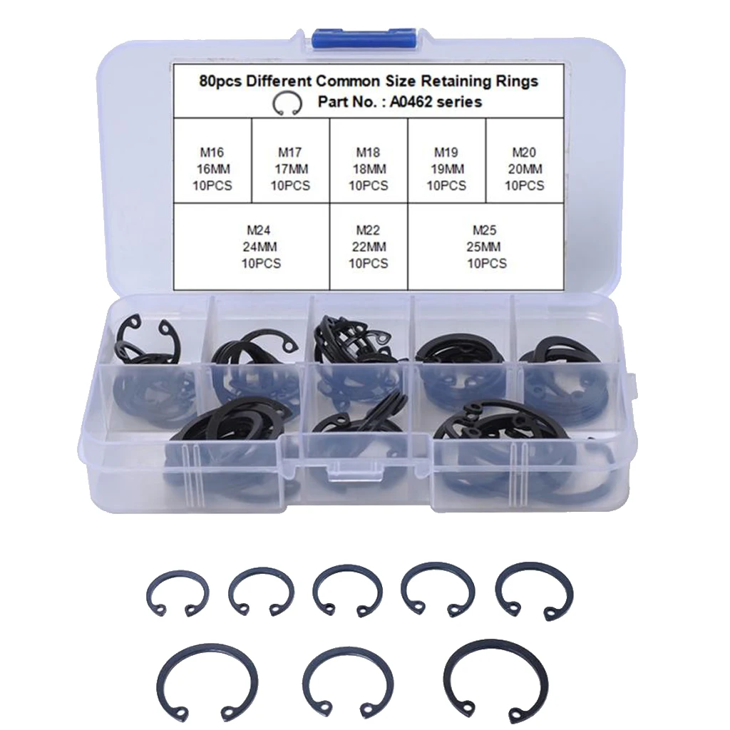 High Quality 80Pcs Circlip Car Snap Ring Assortment Common Retaining Rings