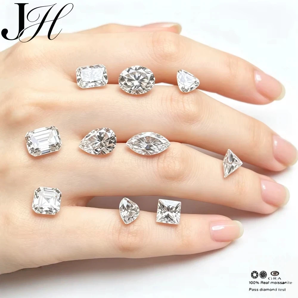 JOIAS HOME Diamante Moissanite Solto Super Branco Redondo / Oval / Pêra / Radiante / Esmeralda / Coração / Princesa / Almofada / Asscher