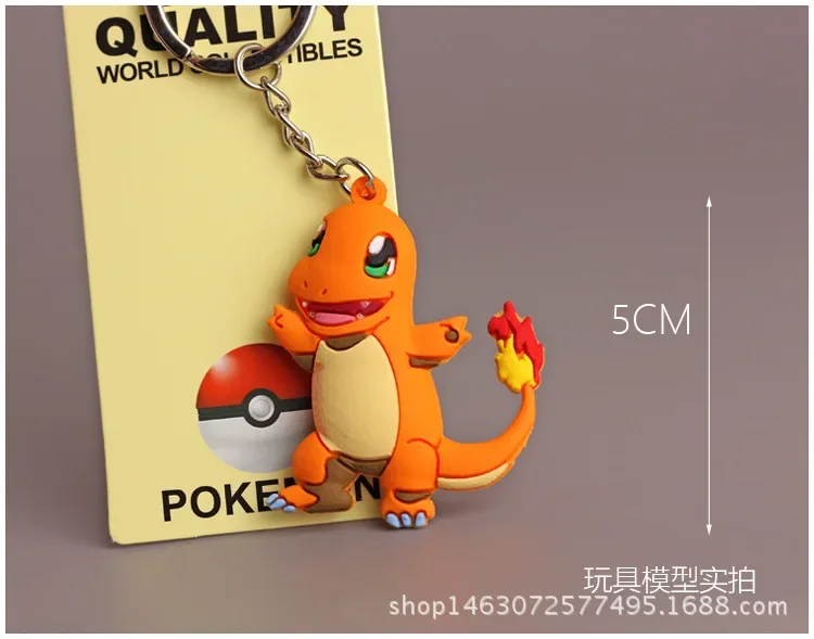 Pokemon Pikachu Charmander Bulbasaur silikonowy brelok Anime rysunek wisiorek torba plecak brelok akcesoria zabawki prezenty dla dzieci