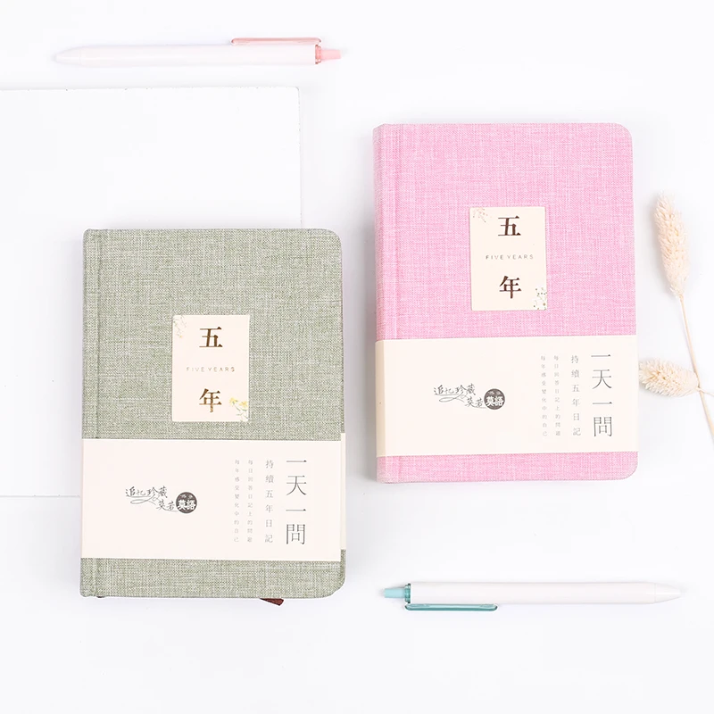 Creative 5-year diary schedule plan notebook cotton Cover hand account book Student kawaii stationery School Office Supplies