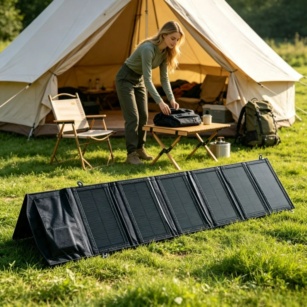 25W 100W Foldable Waterproof Solar Panel Charger Dual USB Output Portable Outdoor Solar Power Charger for Camping Hiking RV