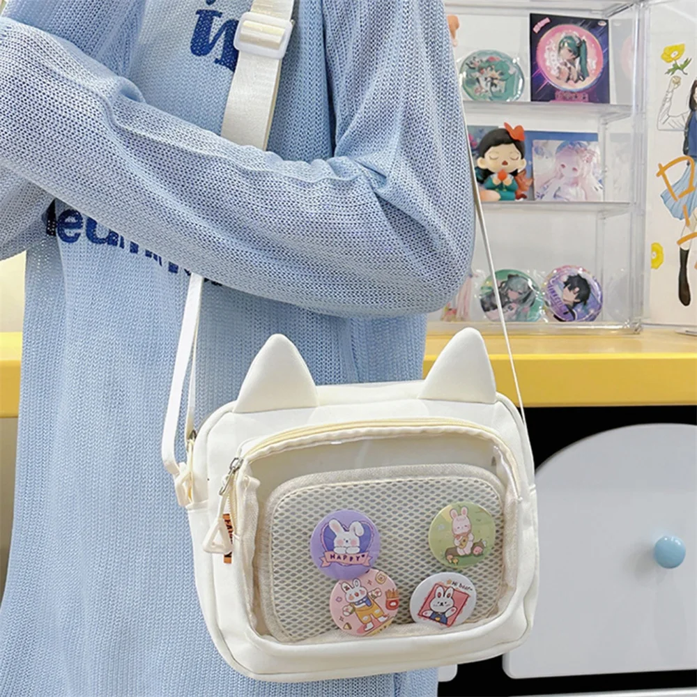 Y2k Harajuku موضة حقيبة كروسبودي الكورية اليابان Kawaii القط Ita حقيبة لطيف لوليتا الفتيات حقائب كتف الإناث اليابانية حقيبة يد محفظة #3