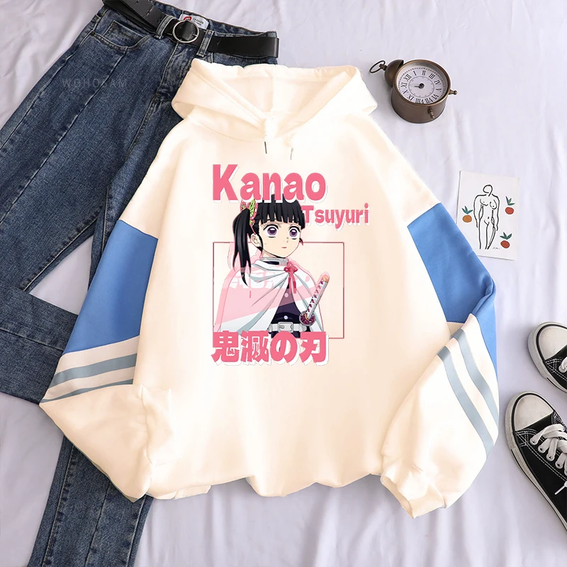 Unisex Demon Slayer Anime Hoodies Camisola De Manga Comprida Kimetsu No Yaiba Manga Streetwear Kawaii Cartoon Kanao Tsuyuri