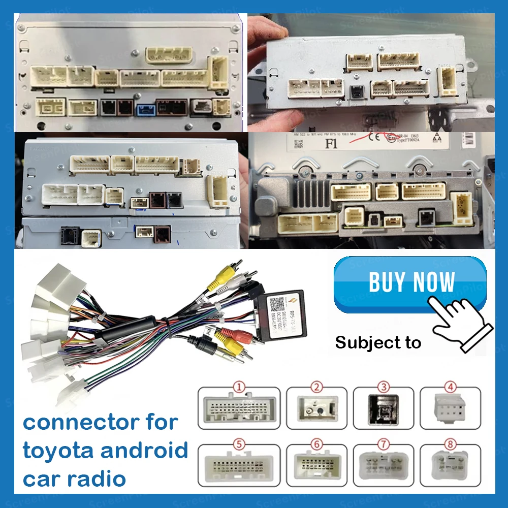 For Toyota High-Model Connators and Canbus Car Radio Android Accessories Adapter CAN Bus Decoder SWC Plug&Play Cable