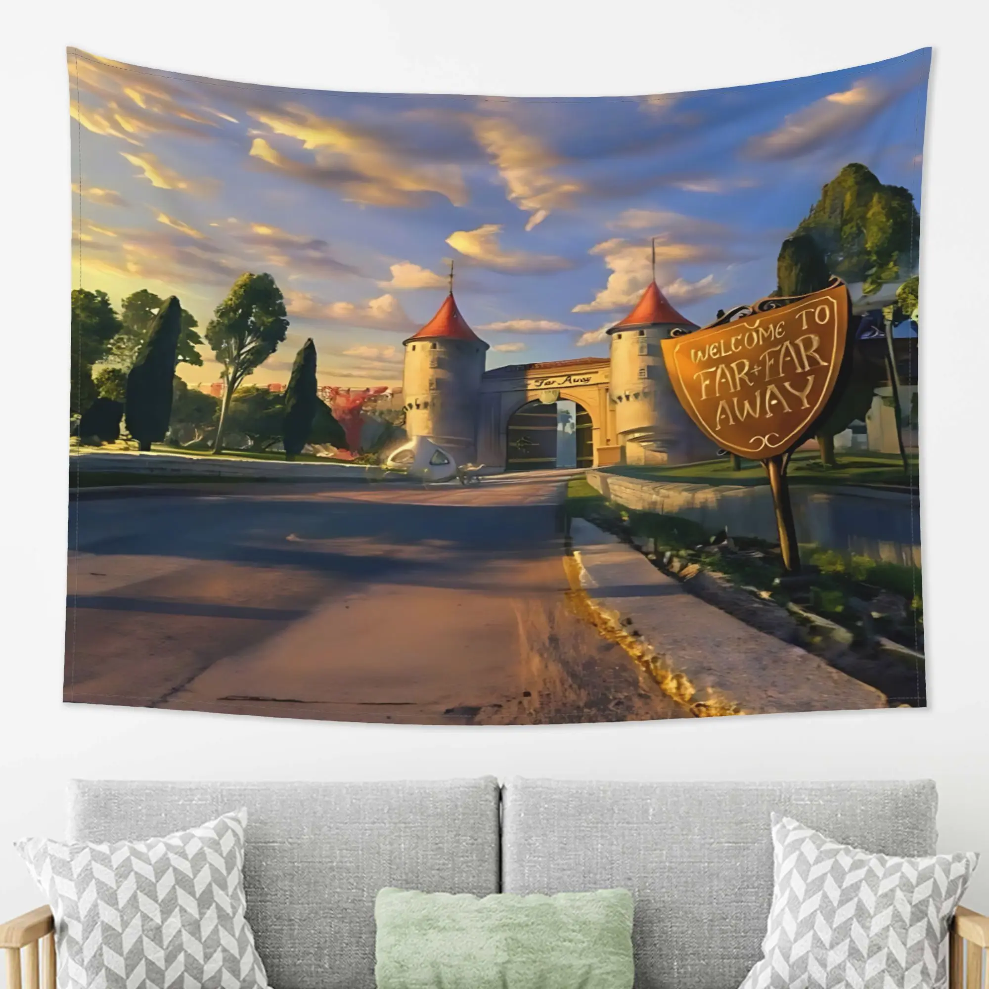 1pc Distant Faraway Inspired Creative Print Tapestry 2D Print, Halloween, Suitable for Living Room Background, Bedroom Wall Deco