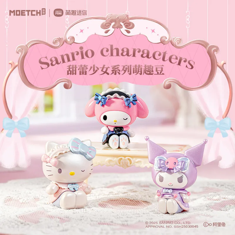 

Новая серия Sanrio Hello Kitty Kuromi Melody Sweet Bud Cute Bean: коллекционные фигурки в закрытых коробках, украшения для рабочего стола, милые подарки для девочек.