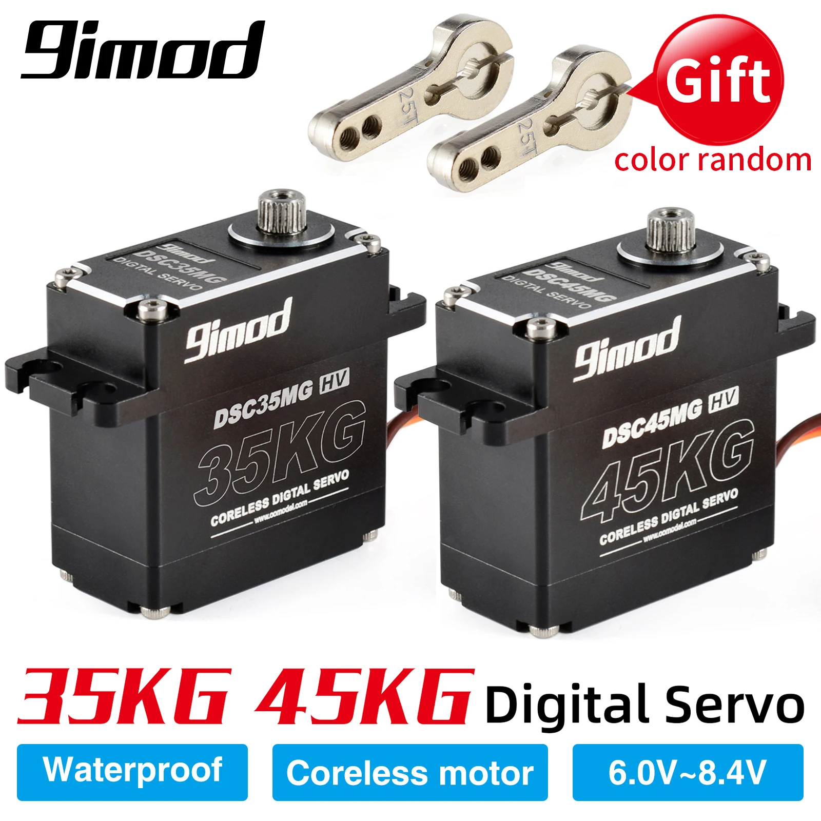 9imod Waterproof Servo 35KG 45KG Aluminum Case Digital Metal Gear HV Coreless Servo for 1/8 1/10 RC Car Truck Crawler Boat