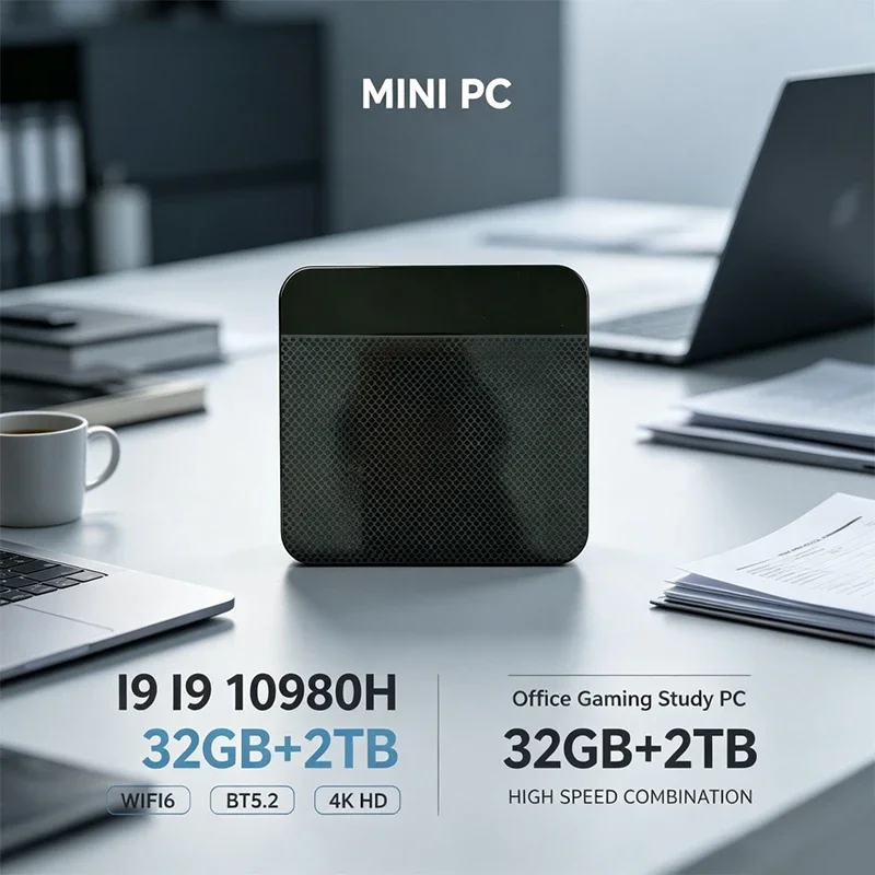 Windows 11 Mini PC Intel Core I9 10980HK 16GB RAM 2TB SSD Desktop Computer WIFI6 BT5.2 4K HD Office Gaming Study Mini Computer