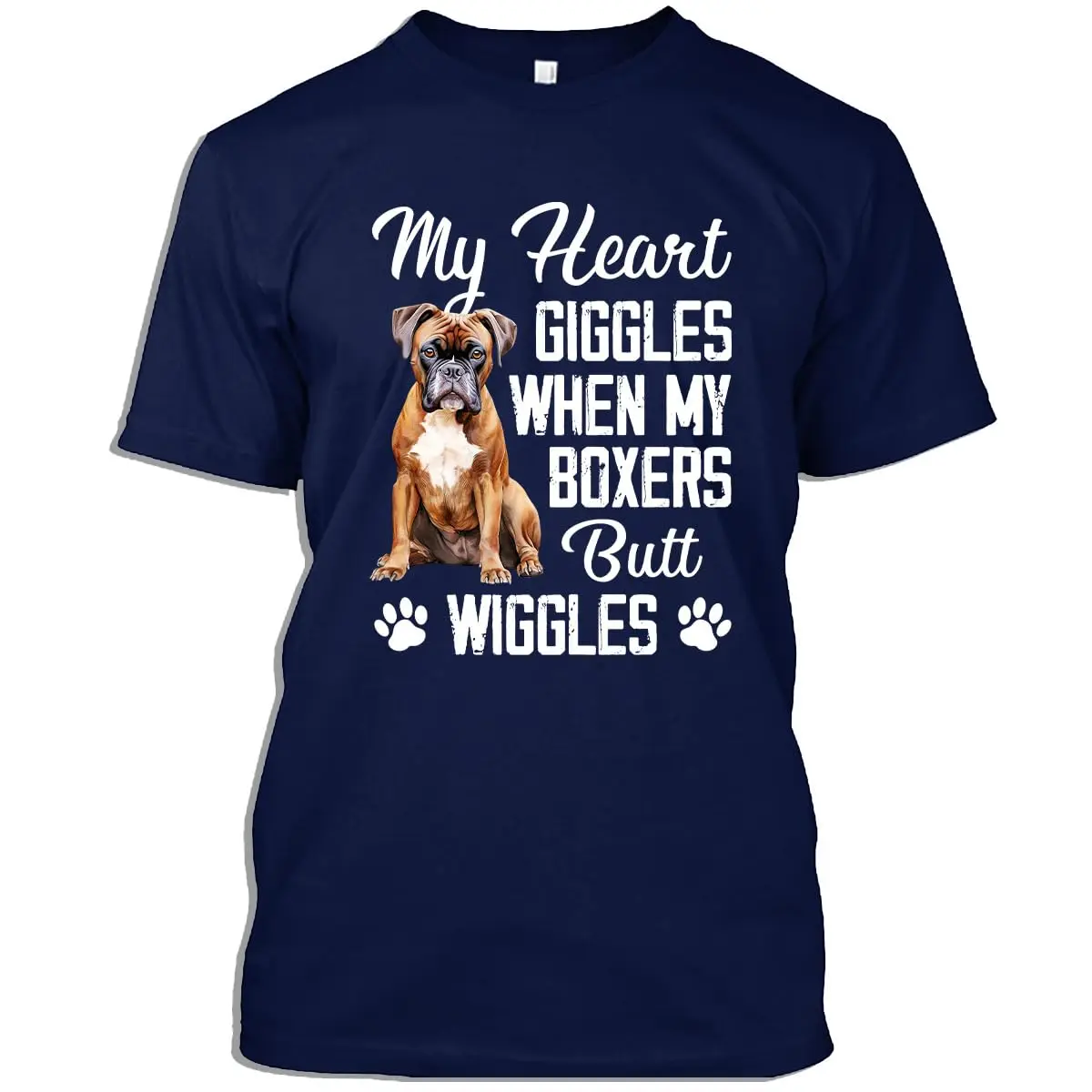 Dog Lovers Tshirt Heart Wiggles When My Boxers Butt Wiggles⁭  Owner Gift T-Shirt for Men Women Graphic Y2K oversizedAnime Gra