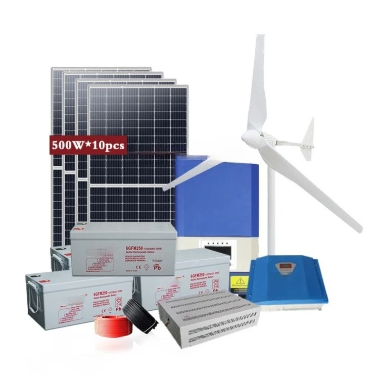 5KW Solar and Wind Turbine Home Windmill Full Panel Photovoltaic Panel Hybrid Solar System