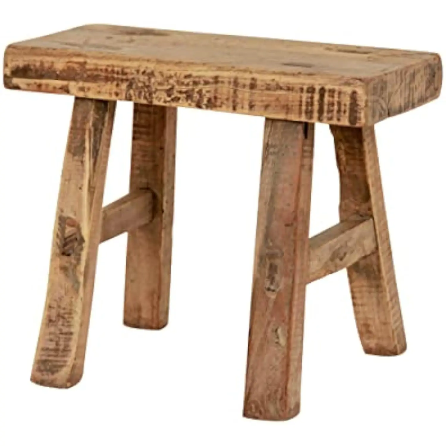 

11 in. W Rectangular Natural Wood Vintage Mini Stool 11 X 5 L 9 H Solid Finish Handmade