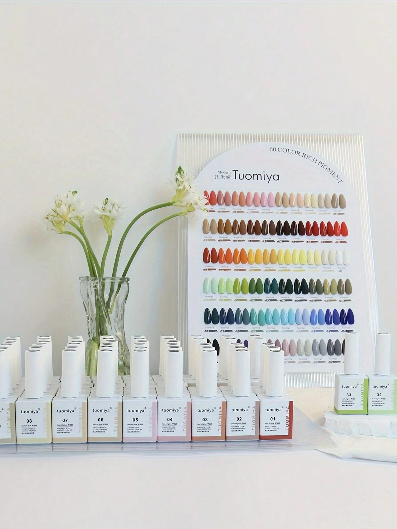 Set di smalti per unghie da 60 colori da 15 ml, smalto gel UV LED Soak Off con carta colorata, nail art per l'estate blu viola arancione verde Gl