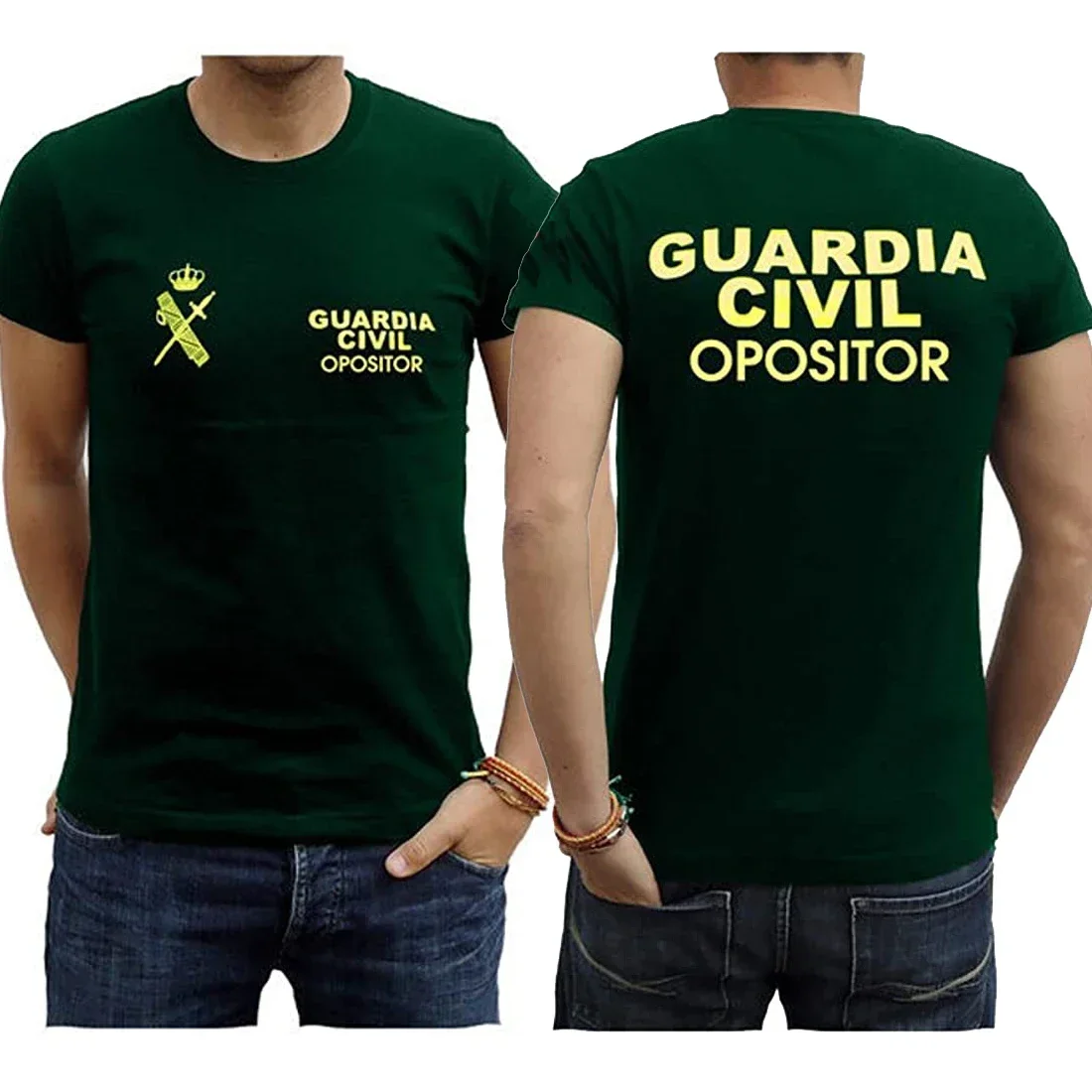 

Camiseta Española Guardia Civil Opositor 100% Algodón De Alta Calidad, Cuello Redondo, Casual Top