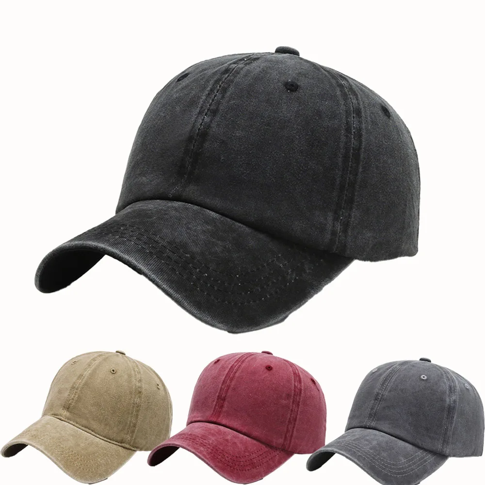 Versatile Washed Vintage Baseball Cap For Men All Season Solid Color Casual Style Duck Tongue Cap Outdoor Sports Cap For Women