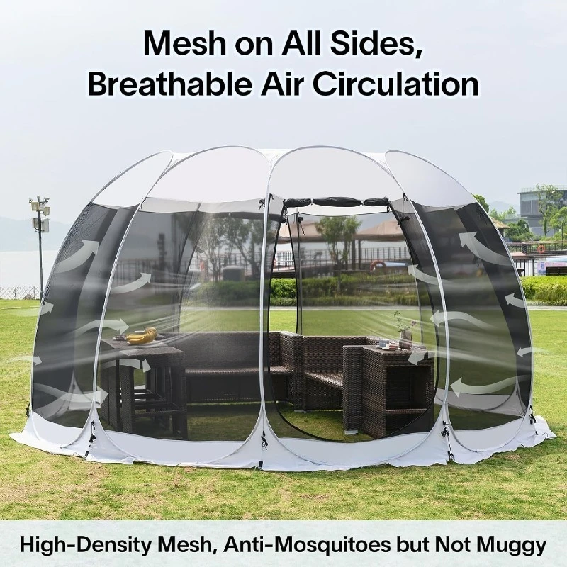 

Pop Up Screen House Tent with Netting, 1-Person Setup Pop Up Gazebo Instant Portable Outdoor Canopy Tent Roof Sun Shelter