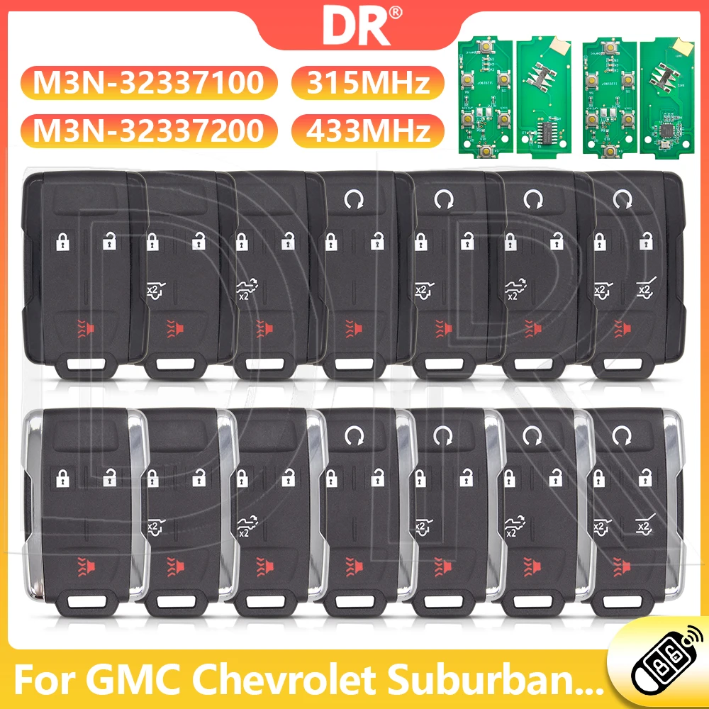 DR3 M3N-32337100/M3N-32337200 315/433MHz Keyless Car Remote Key For GMC Chevrolet Suburban Silverado Tahoe Suburban Tahoe Yukon