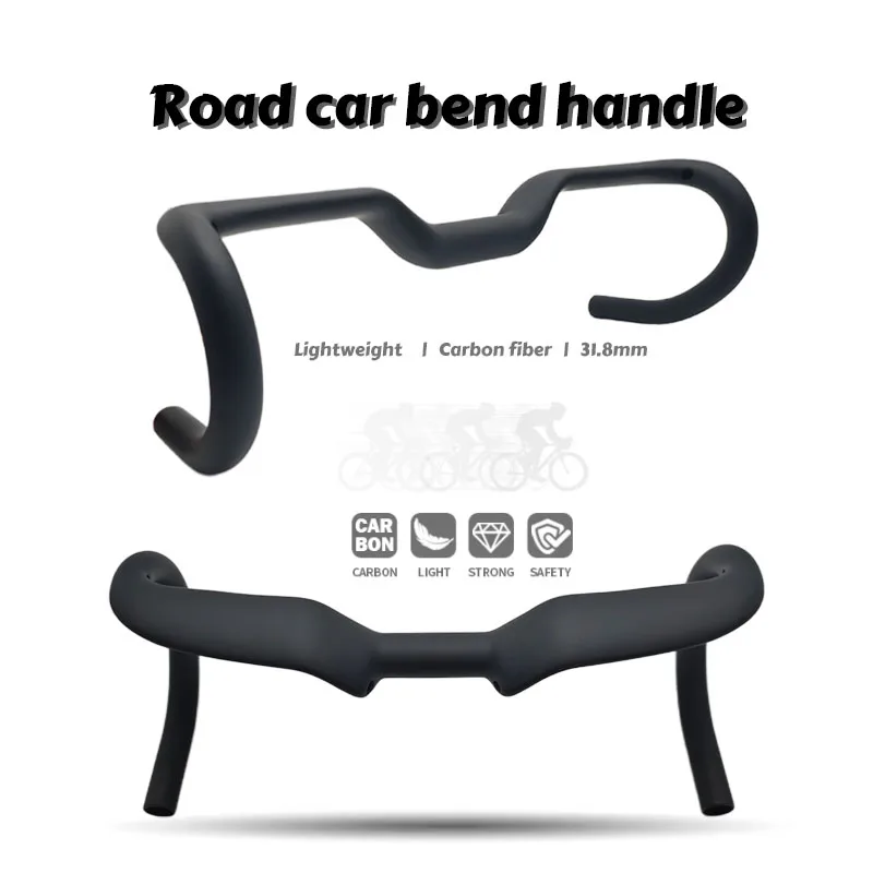 

Bicycle handlebar T1000 full carbon fiber lift road handlebar raised 30mm gravel track internal routing design