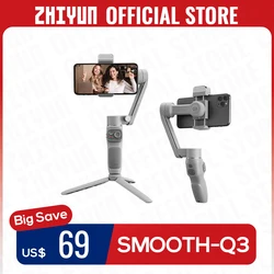 ZHIYUN Official SMOOTH Q3 Phone Gimbal 3-Axis Smartphones Handheld Stabilizer Fill Light for iPhone 13 Android