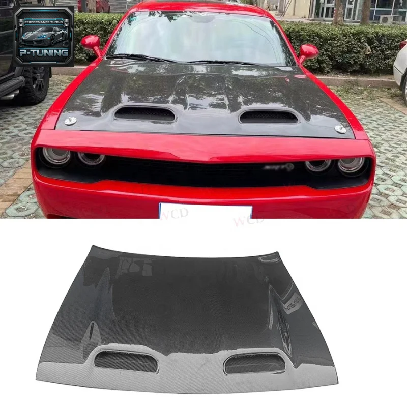 

Perfect Fit High Quality Carbon Fiber Front Hood for Dodge Challenger 2008-2023 Vented Bonnet Engine Cover New Car Bodykit