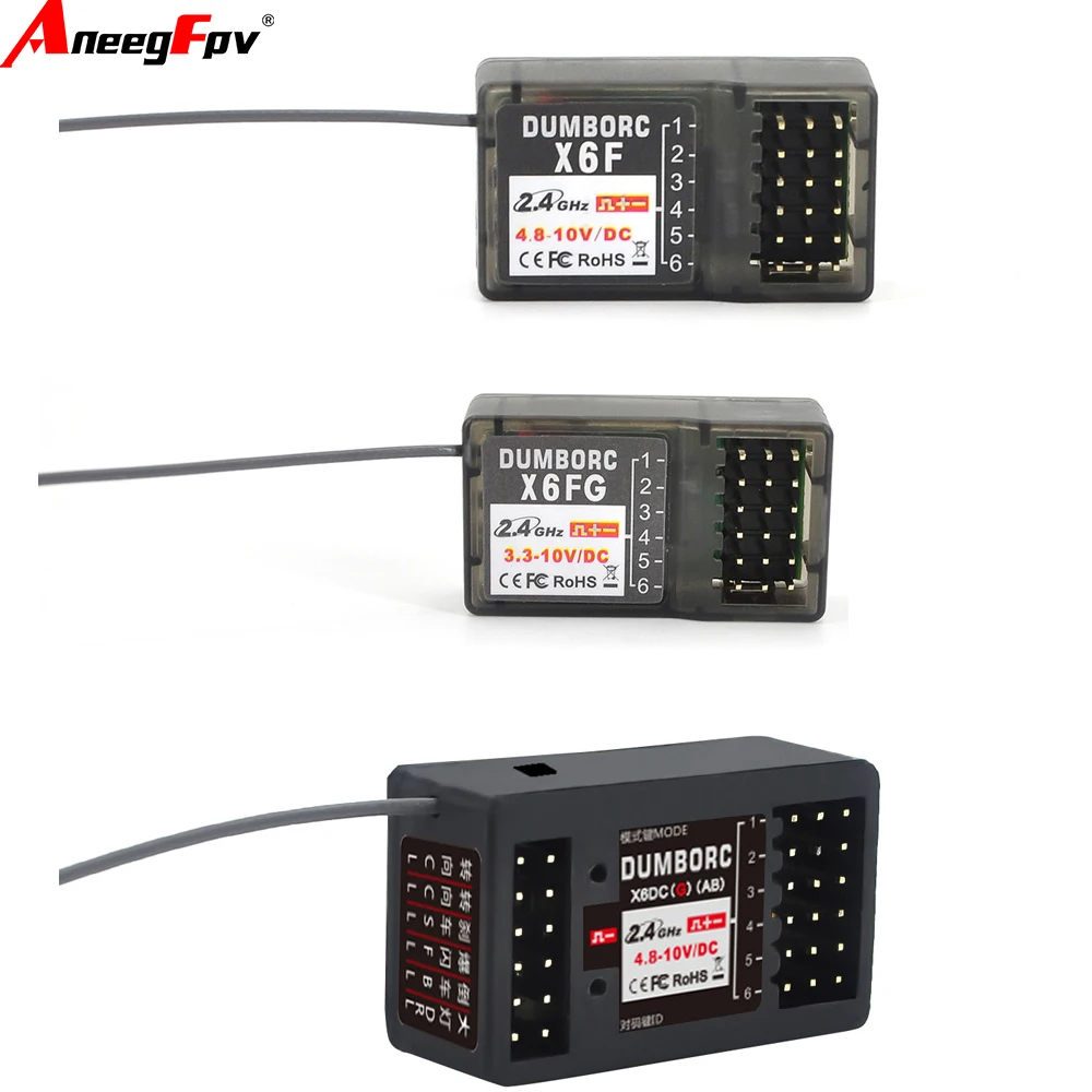 

DUMBORC 2.4G 6CH Receiver with Gyro for RCX6F X6FG X6DC X6DCG Transmitter Remote Controller X6 X4 Compatible