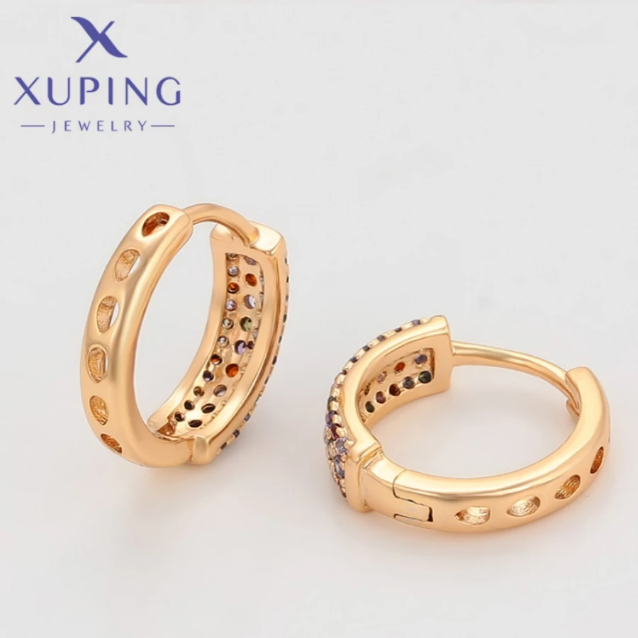 Xuping Jewelry New Arrival Gold Color Geometry Elegant Style Earrings for Women Birthday Christmas Party Gifts 14E2410412