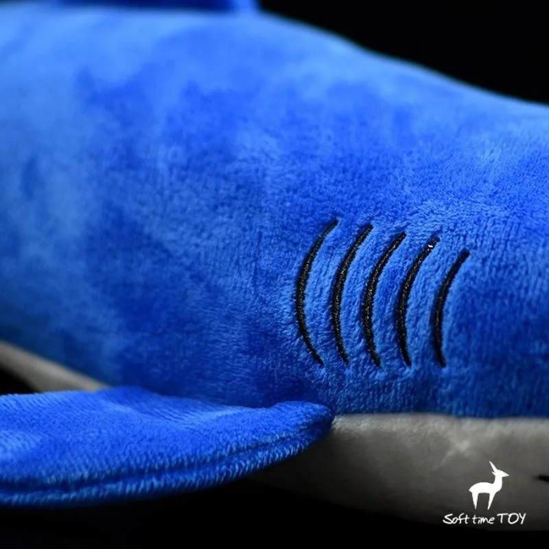 ZWY Origineel Realistisch Blauwe Haai Pluche Speelgoed Gedetailleerd Mariene Creatuur Collectible Cadeau voor Oceaanliefhebbers en Woondecoratie