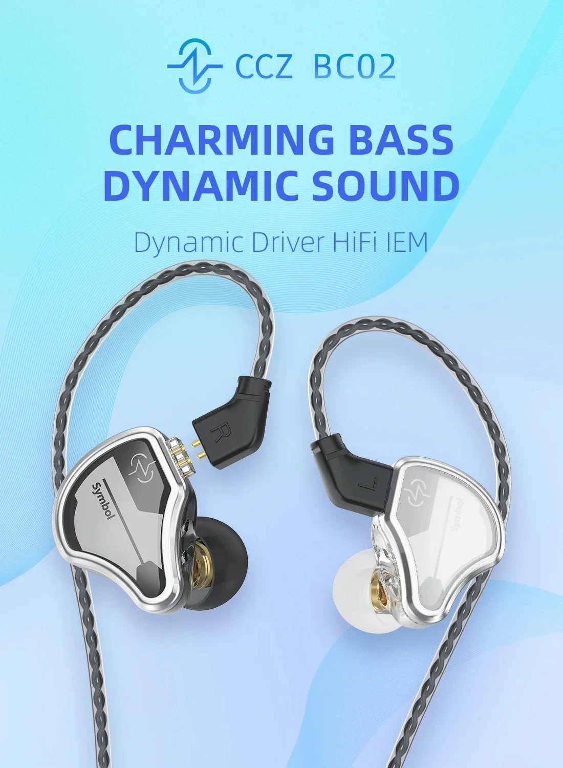 CCZ BC02 Wired Headphone Dynamic Driver Earphones High Premium Fidelity Sound Quality In Ear Monitor Noise Cancelling Headset KZ