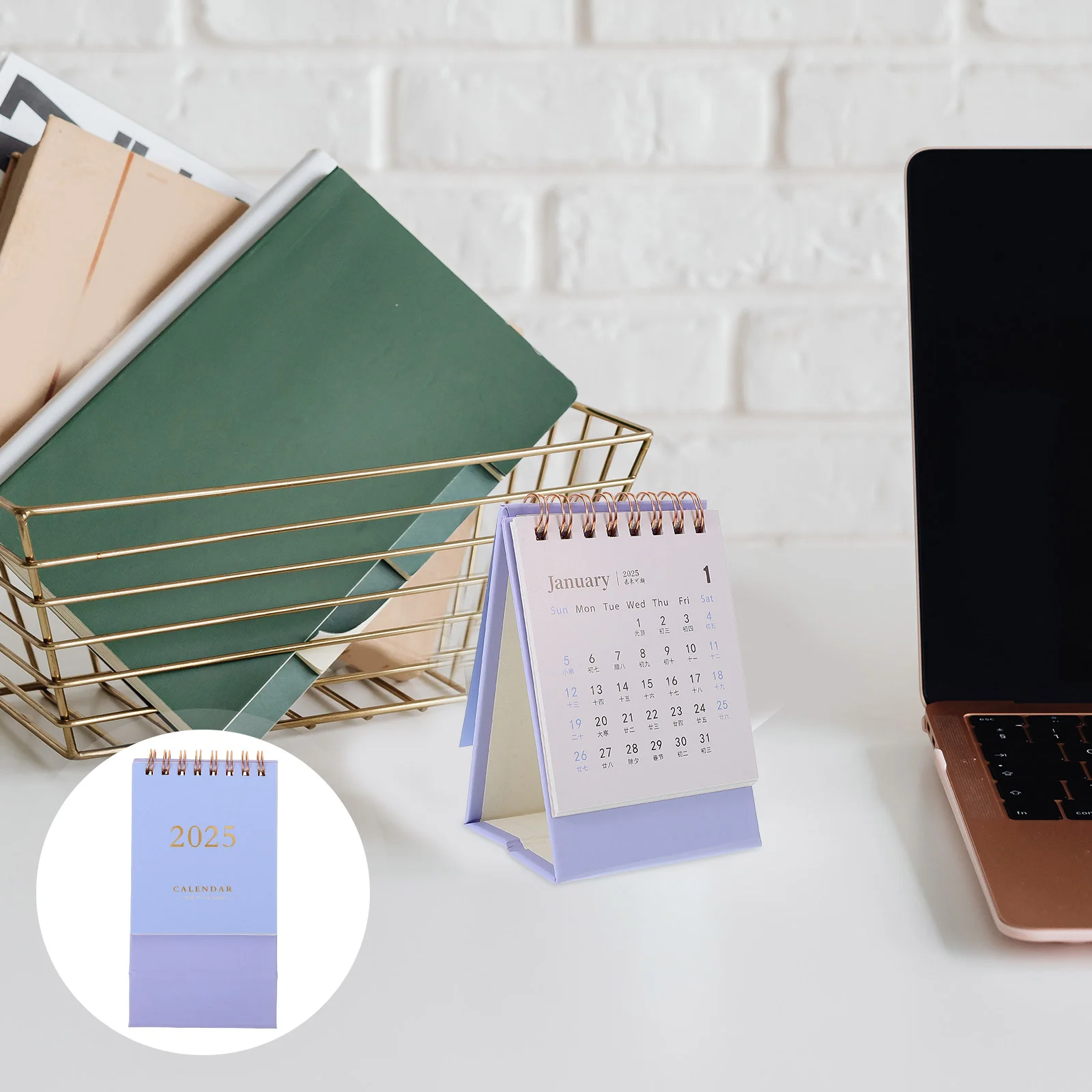 

Mini Desk Calendar Desk 2024-2025 Table Calendar Desktop Calendar Spiral Binding Calendar Decor small desk calendar