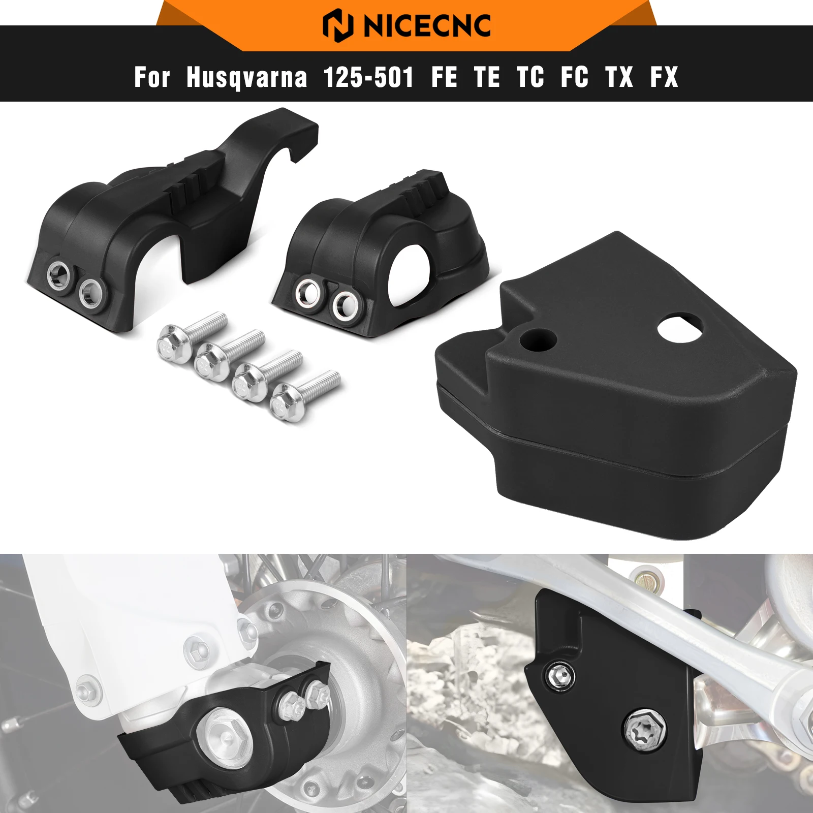 

NICECNC For Husqvarna TE 300i TE 250i FE 450 2016-2022 Fork Bottom Shoe Guard & Linkage Guard For GasGas EC 300 EC 250 2021-2022
