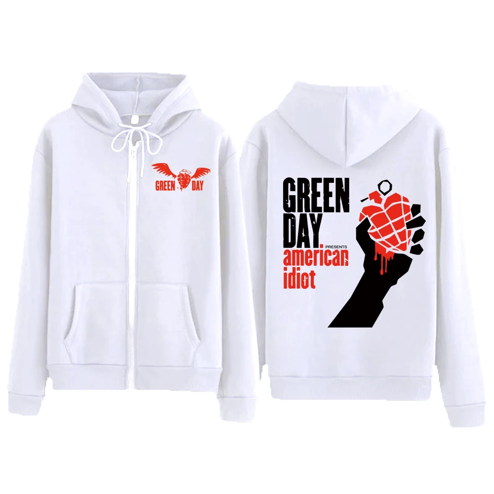 Hot Green Day savors Band 2024 Tour Zipper felpa con cappuccio Harajuku Hip Hop Pullover Tops