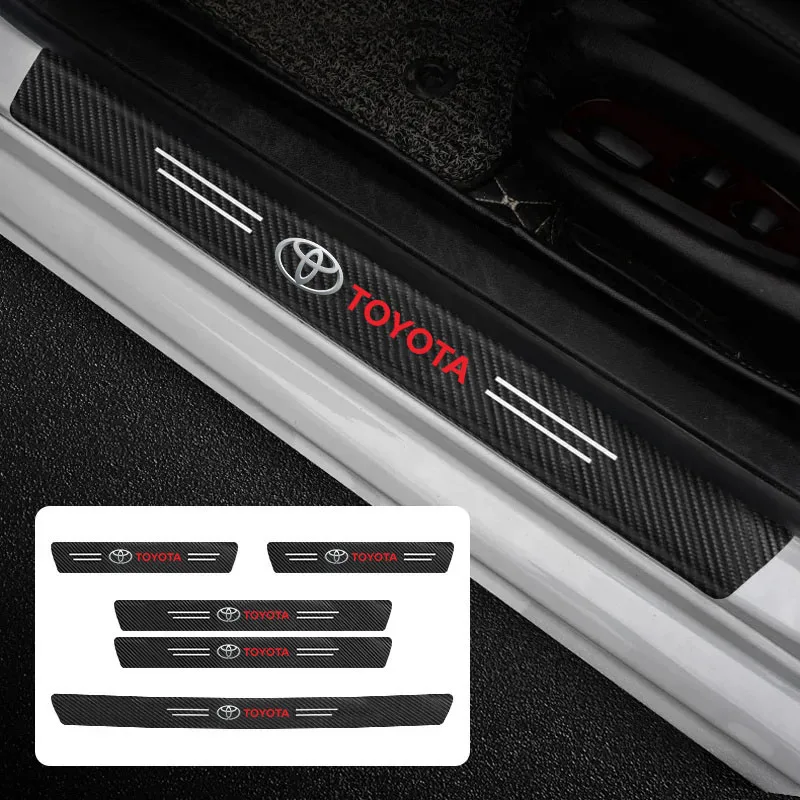 

Carbon Fiber Car Door Sill Threshold Strip Anti Kick Sticker Scuff Scratch For Toyota Rav4 CHR Yaris Prius Avensis Corolla Camry
