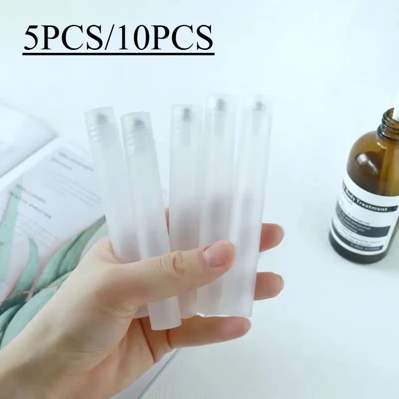 3-10 SZTUK Puste Buteleczki na Perfumy z Kulką Rolującą Przenośne Matowe Plastikowe Butelki Wielokrotnego Użytku na Olejki Eteryczne Przezroczyste Pojemniki Podróżne