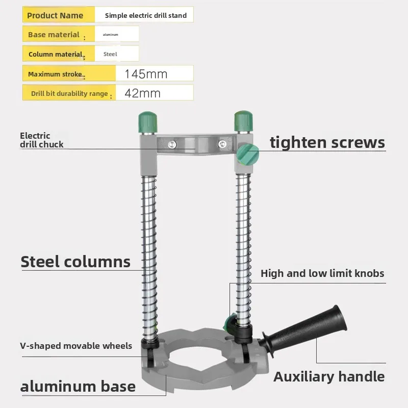 Multifunctional Drill Stand Wear‑Resistant Universal Holder Convert Drill Into Press Workshop Hand