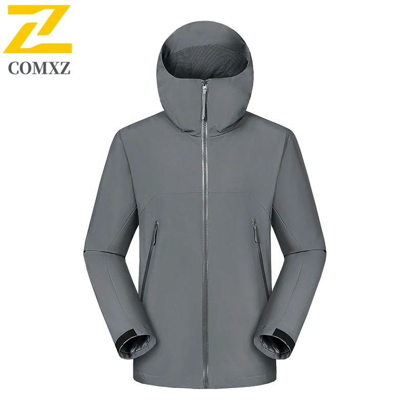 2025 Autumn Men's Jacket Trendy Casual Bike Solid Color Waterproof Windproof Windbreaker Man Travel Camping Rainproof Coat