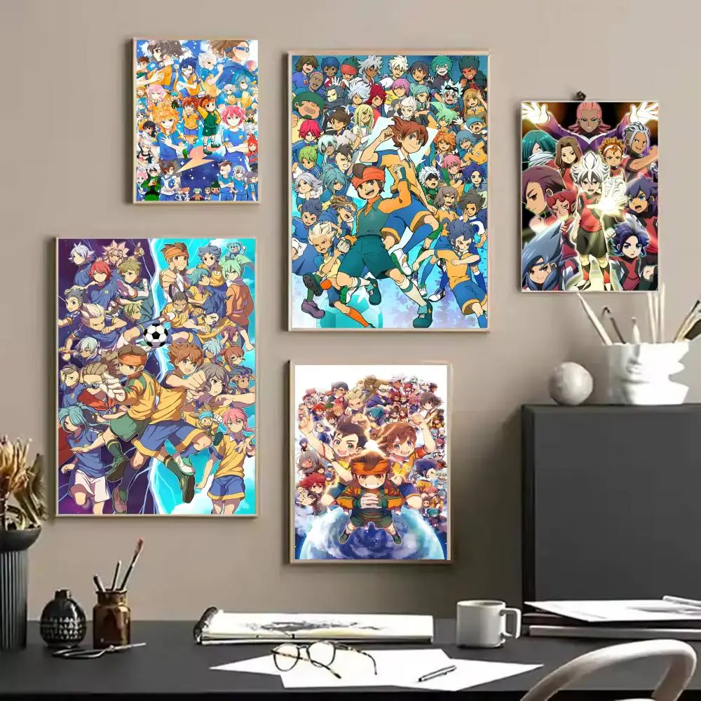 I-Inazuma Eleven Anime Poster Stickers HD Painting Self-Adhesive Art for Bedroom Living Room Home Decor Modern Wall Decals Gift