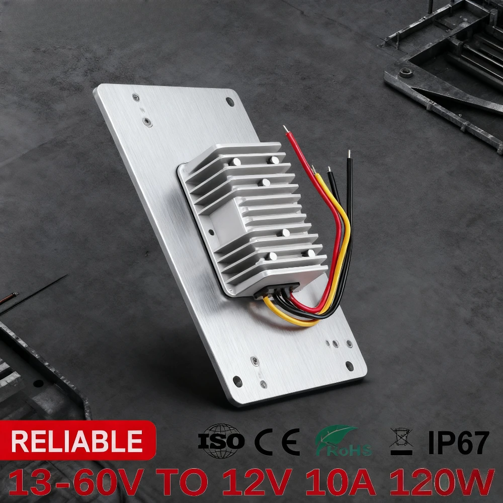 

24V 36V 48V 60V 72V to 12V 5A 10A 20A DC DC Step-down Converter Regulator Voltage Boat Power Supply 60V-12V Buck Car Truck CE