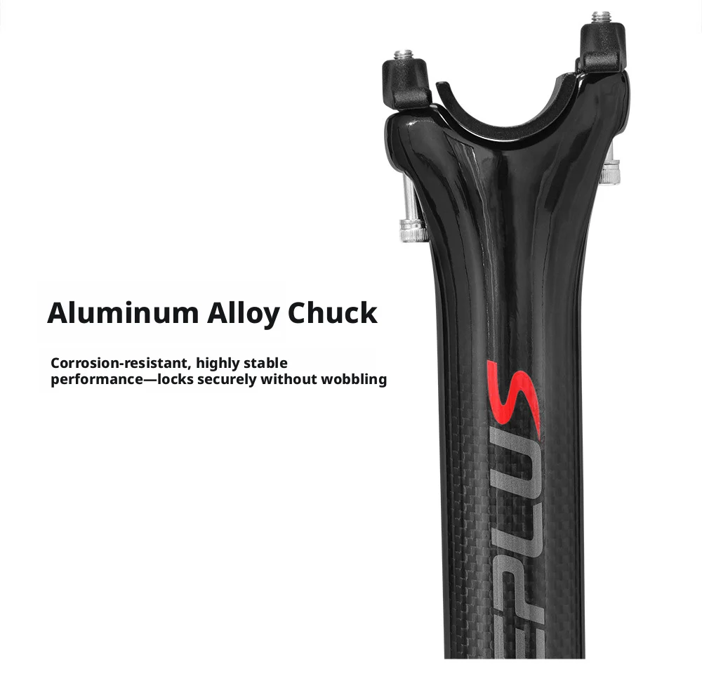 LITEPLUS Carbonfaser-Sattelstütze 33,9mm/31,8mm X 580mm für Brompton Dahon Faltrad, Glänzende & Matte Schwarze Sattelstütze, Ultraleicht – Detail 9