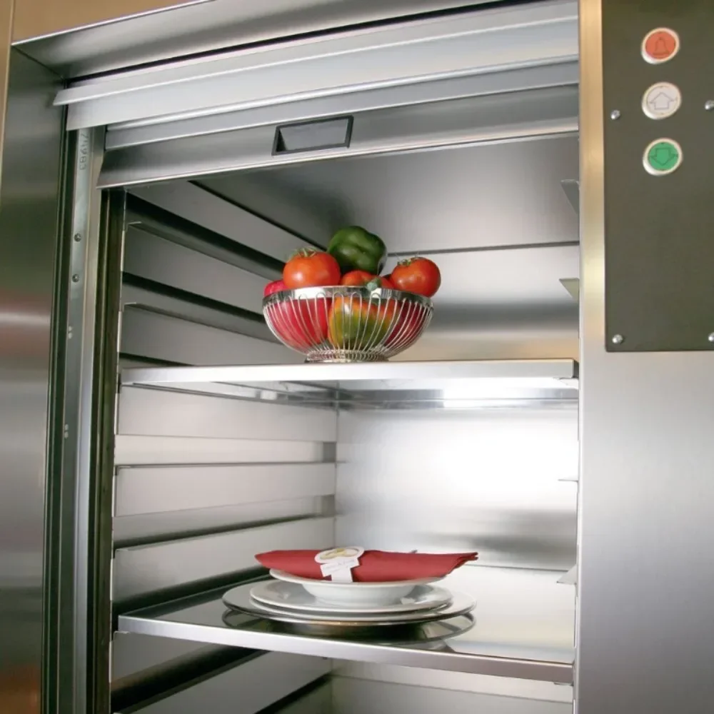 Customized Modern Design Stainless Steel Dumbwaiter Elevator Small AC Drive for Food Lift Hotels Villas Home Kitchen PVC Floors