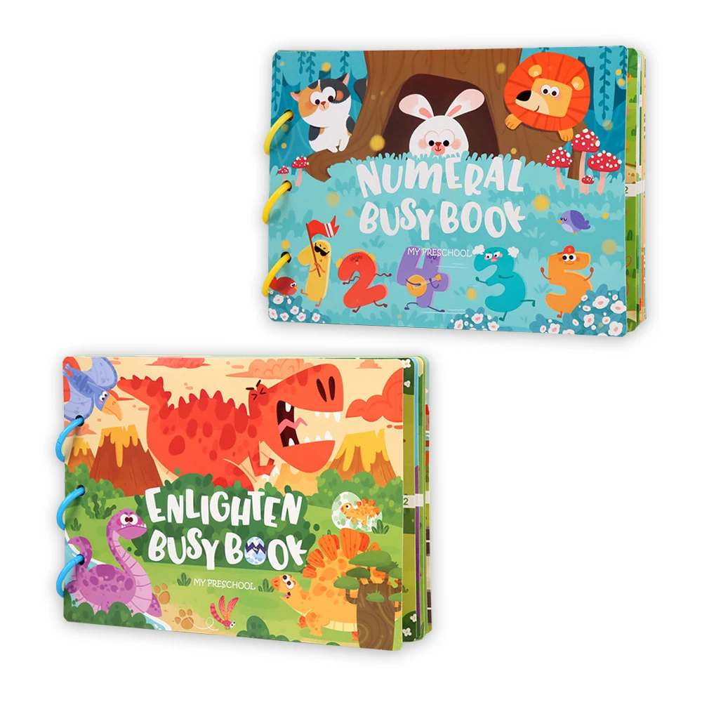 

Тихая книга с динозаврами для малышей, многоразовые наклейки для дошкольного обучения, развивающая книга для детей