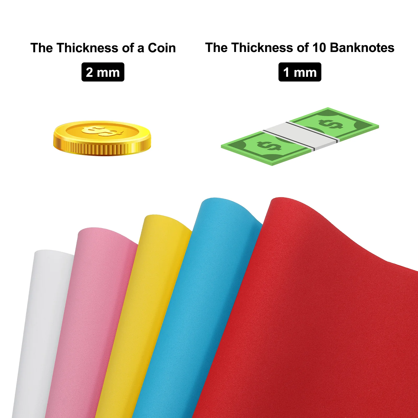 Uxcell 10pcs 0.8mm Thick EVA Foam Sheets 19.7 Inch x 17.7 Inch Crafts Foam Sheets for Costumes, Arts and Crafts Projects