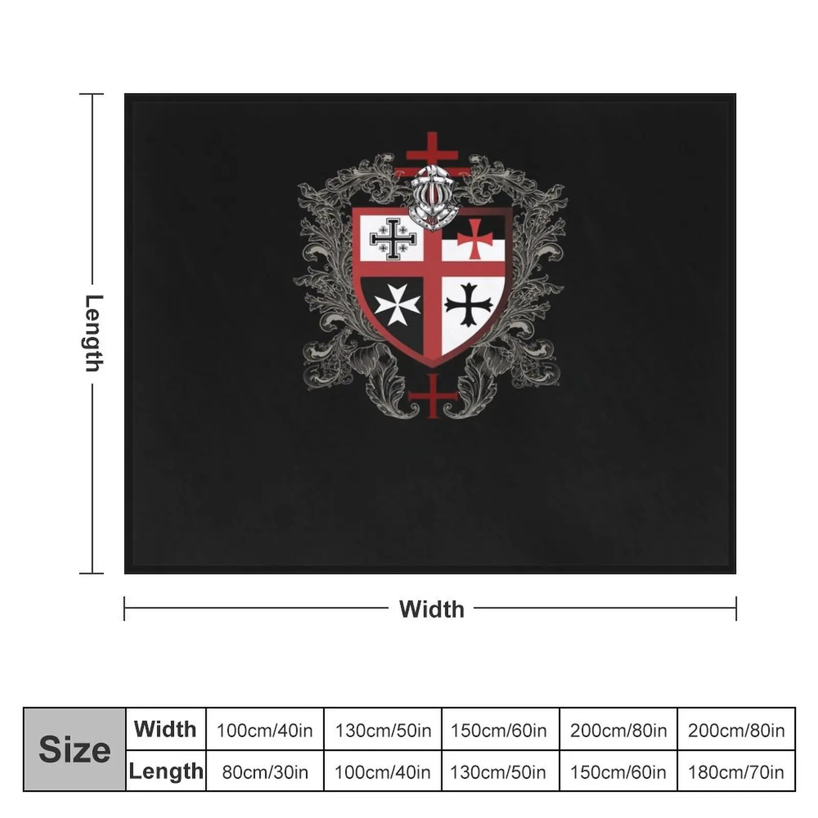 Templar Shield Cross Medieval Warrior Sword Knights Templar Armor Helmet Emblem Throw Blanket Softest Sofa Quilt Blankets