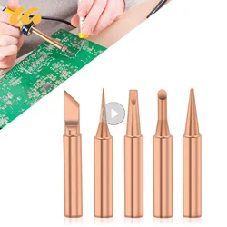 5 Pcs 900M-T Pure Copper Soldering Iron Tip Lead-free Solder Tips Welding Head BGA Soldering Tools Branding Soldering Tools