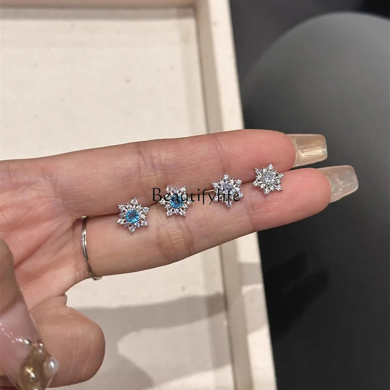 

Snowflake zircon high-end design niche exquisite earrings