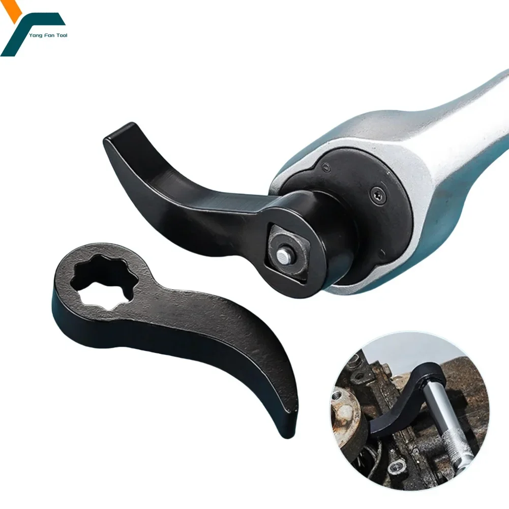 

Angle Type Crowbar Half Axle Disassembly Tool Adapter Head 1/2'' Drive Open Square 8 Point Style End Wrench Tool Shaft Removal