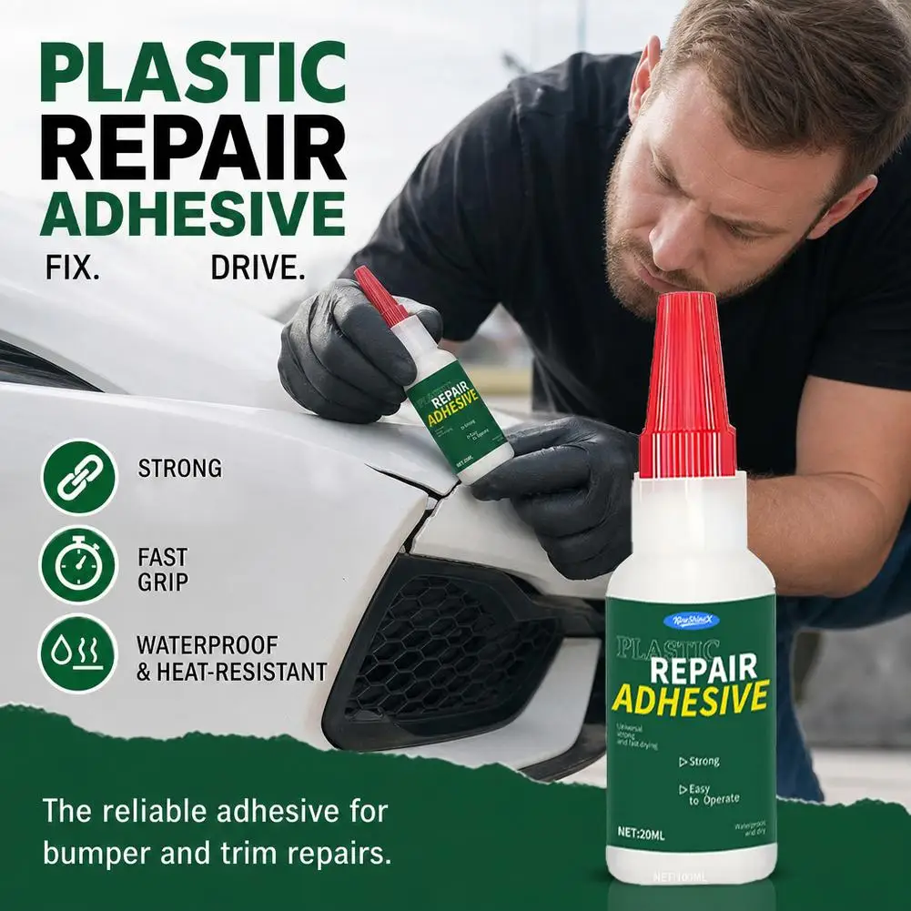 Heavy-Duty Car Bumper Plastic Adhesive Structural Repair Adhesive for Cracks Chips and Impact Damage No Welding Required for DIY