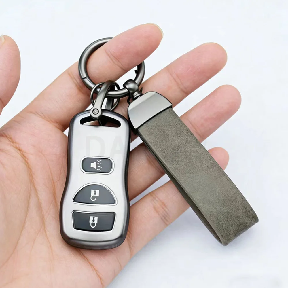 3 Buttons Soft TPU Gunmetal Remote Car Key Case for Nissan Frontier Murano Armada Pathfinder Versa Altima Maxima Xterra Key Bag