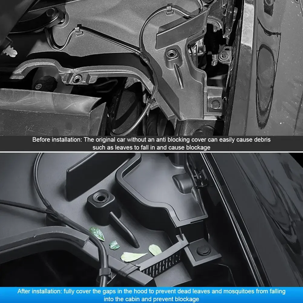 Para tesla modelo y frente sala de motor guia água grade canal para o modelo y 2021 2022 2023 frente tronco acessórios essenciais