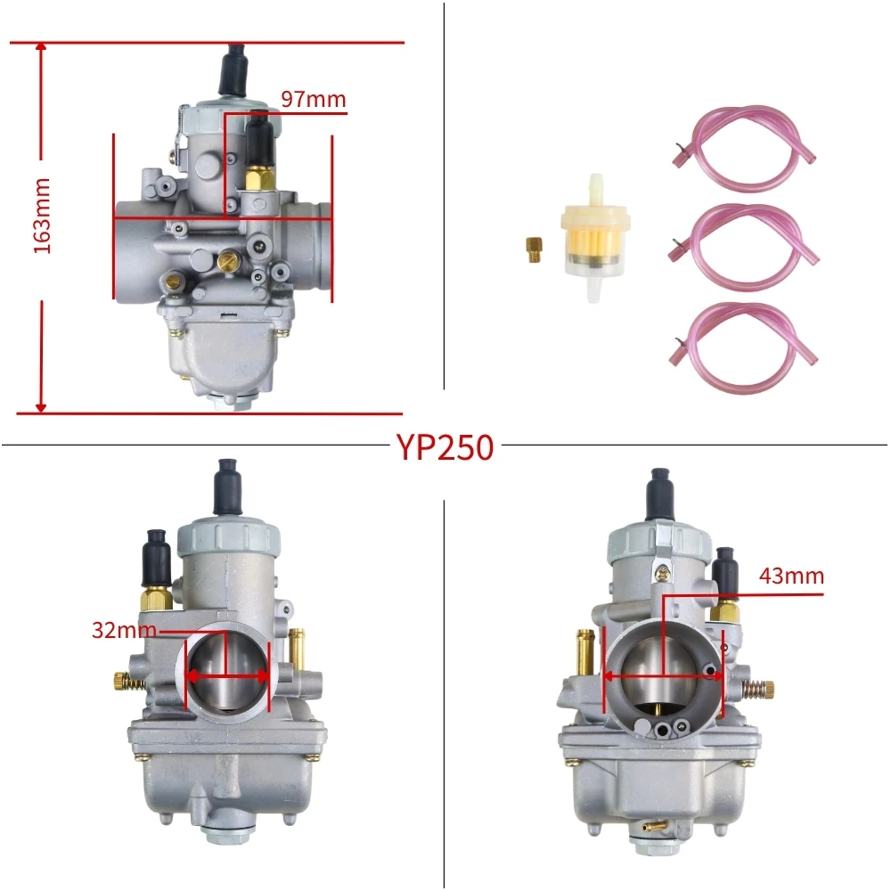 Motorcycle VM32 Carburetor For YP250 Majesty 250 ATV Quad 250cc GY6 250 Quad ATV Carb Assembly