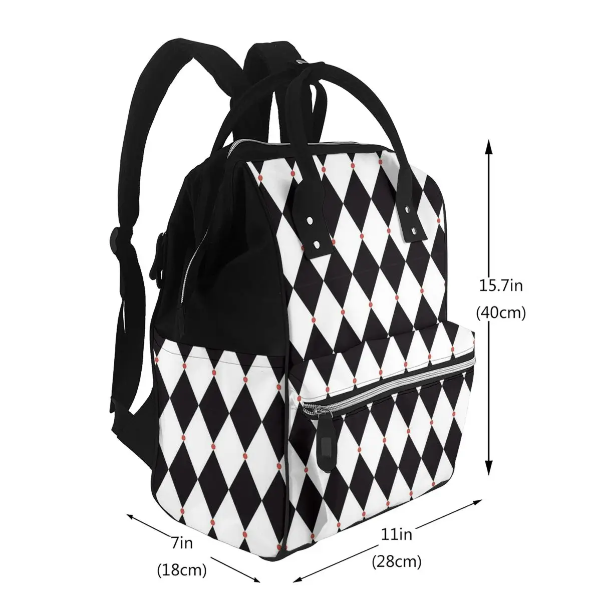 Harlequin Plaid Playing Cards Student Backpack School Bag Hiking Travel Daypack for Men Women Bookbag Shoulder Bags
