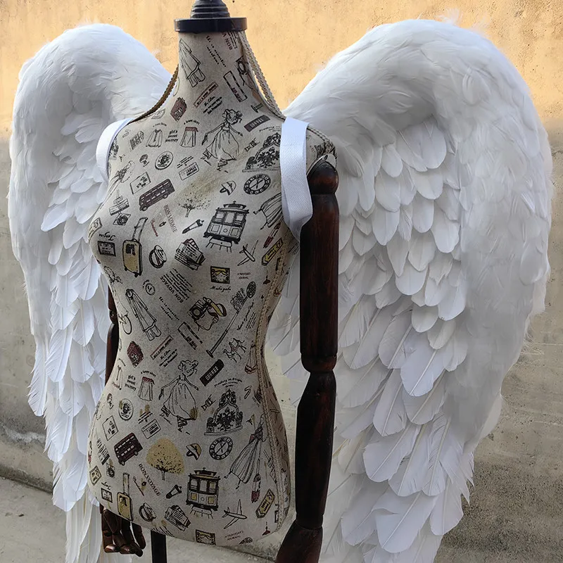 White Angel Feather Wings Fashion Show Photography Costume Accessories Catwalk Model Bar Nightclub Prop
